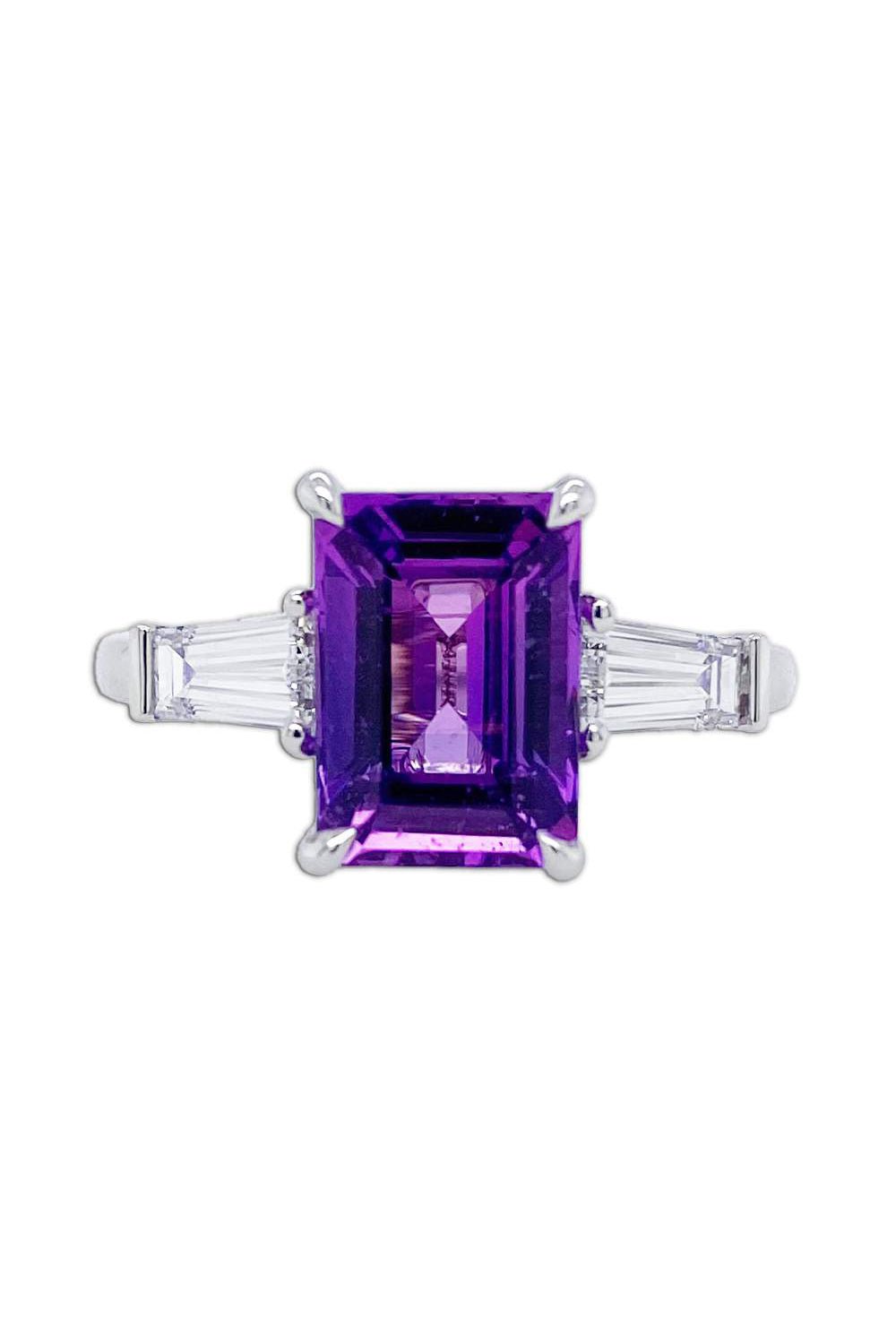 BAYCO-Purple Sapphire Diamond Ring-PLATINUM