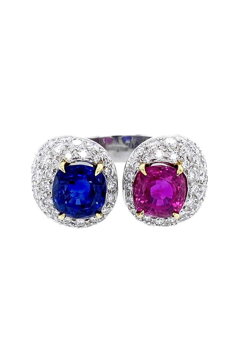 BAYCO-Ruby Sapphire Diamond Ring-PLATINUM