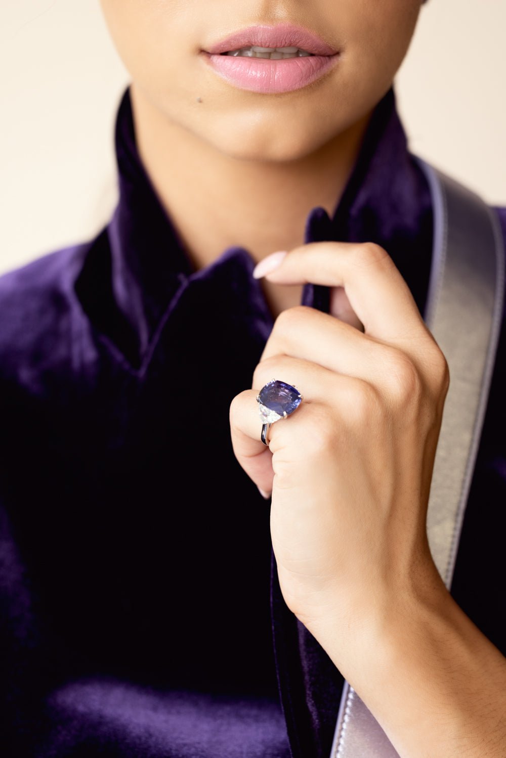 BAYCO-Purple Sapphire Diamond Ring-PLATINUM