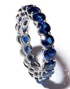 BAYCO-Round Blue Sapphire Eternity Ring-PLATINUM