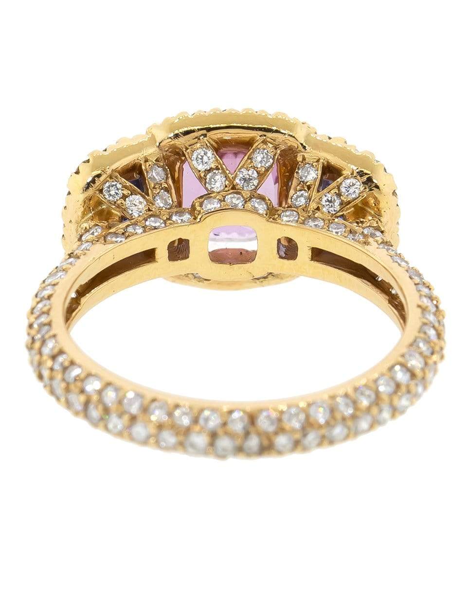 BAYCO-Cushion Pink and Blue Sapphire Ring-ROSE GOLD