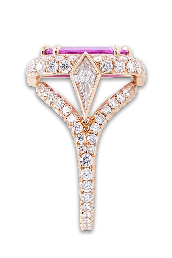 BAYCO-Natural Pink Sapphire and Diamond Ring-ROSE GOLD