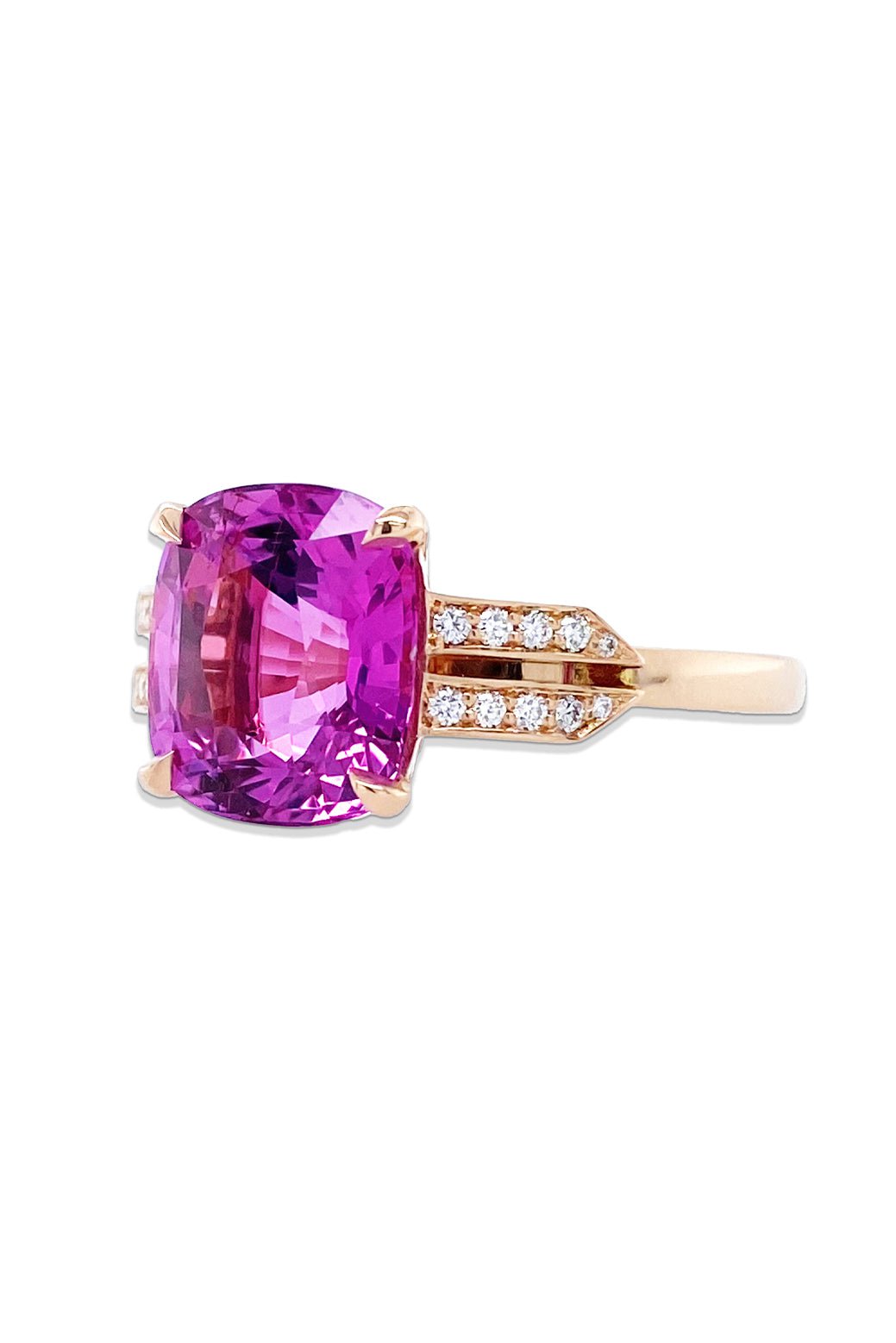 BAYCO-Pink Sapphire Diamond Ring-ROSE GOLD