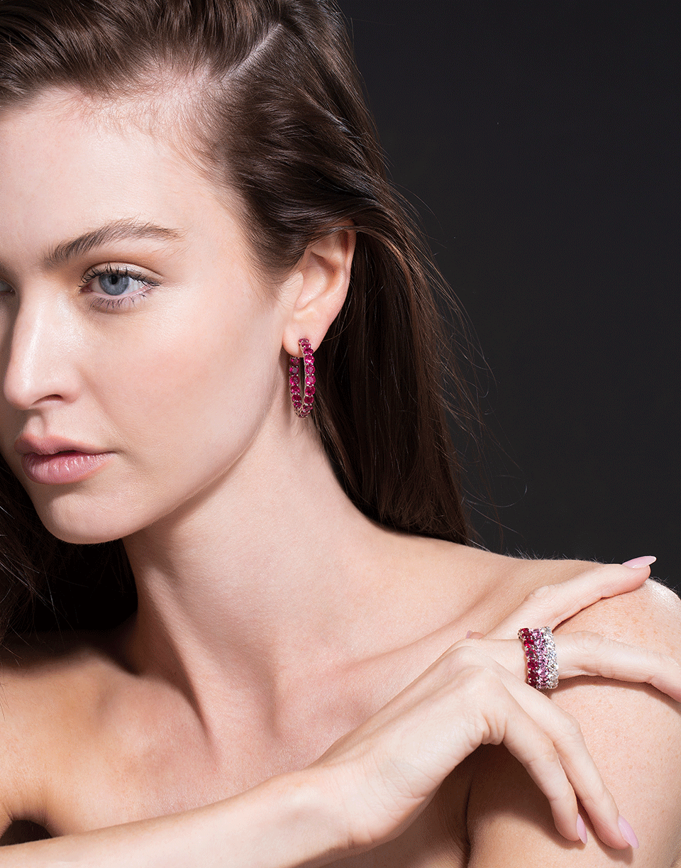 BAYCO-Pink Sapphire Eternity Ring-WHITE GOLD