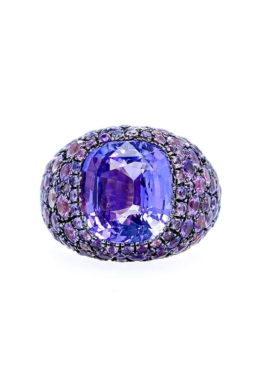 BAYCO-Monochrome Purple Sapphire Ring-WHITE GOLD