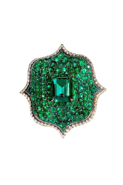 BAYCO-Lotus Emerald Ring-YELLOW GOLD