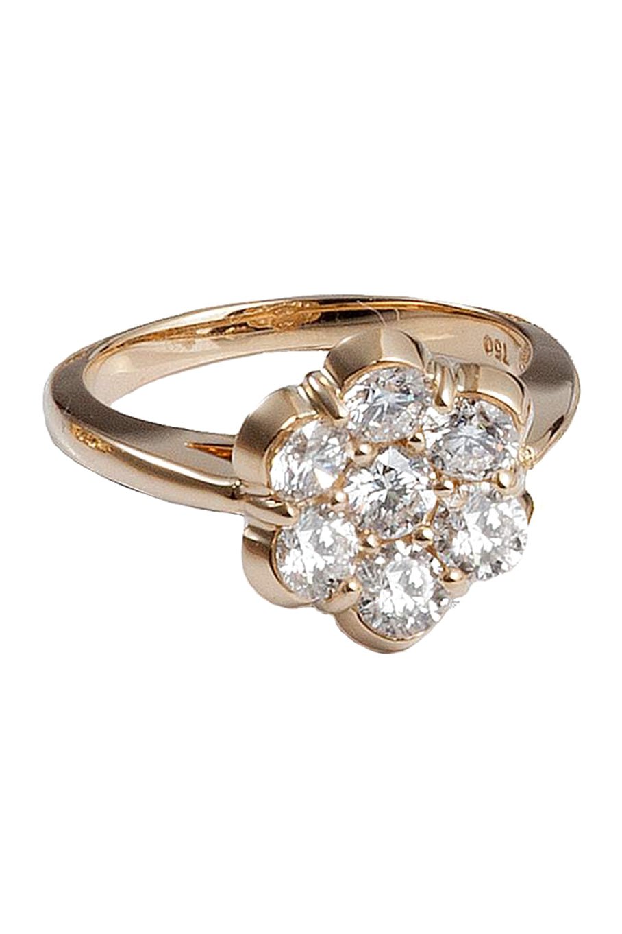 BAYCO-Diamond Flower Ring-YELLOW GOLD
