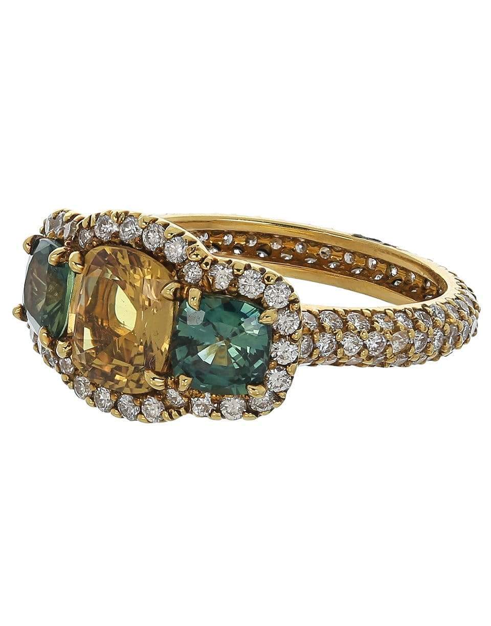 BAYCO-Sapphire and Diamond Ring-YELLOW GOLD