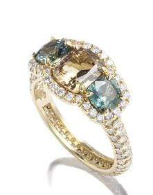 BAYCO-Sapphire and Diamond Ring-YELLOW GOLD