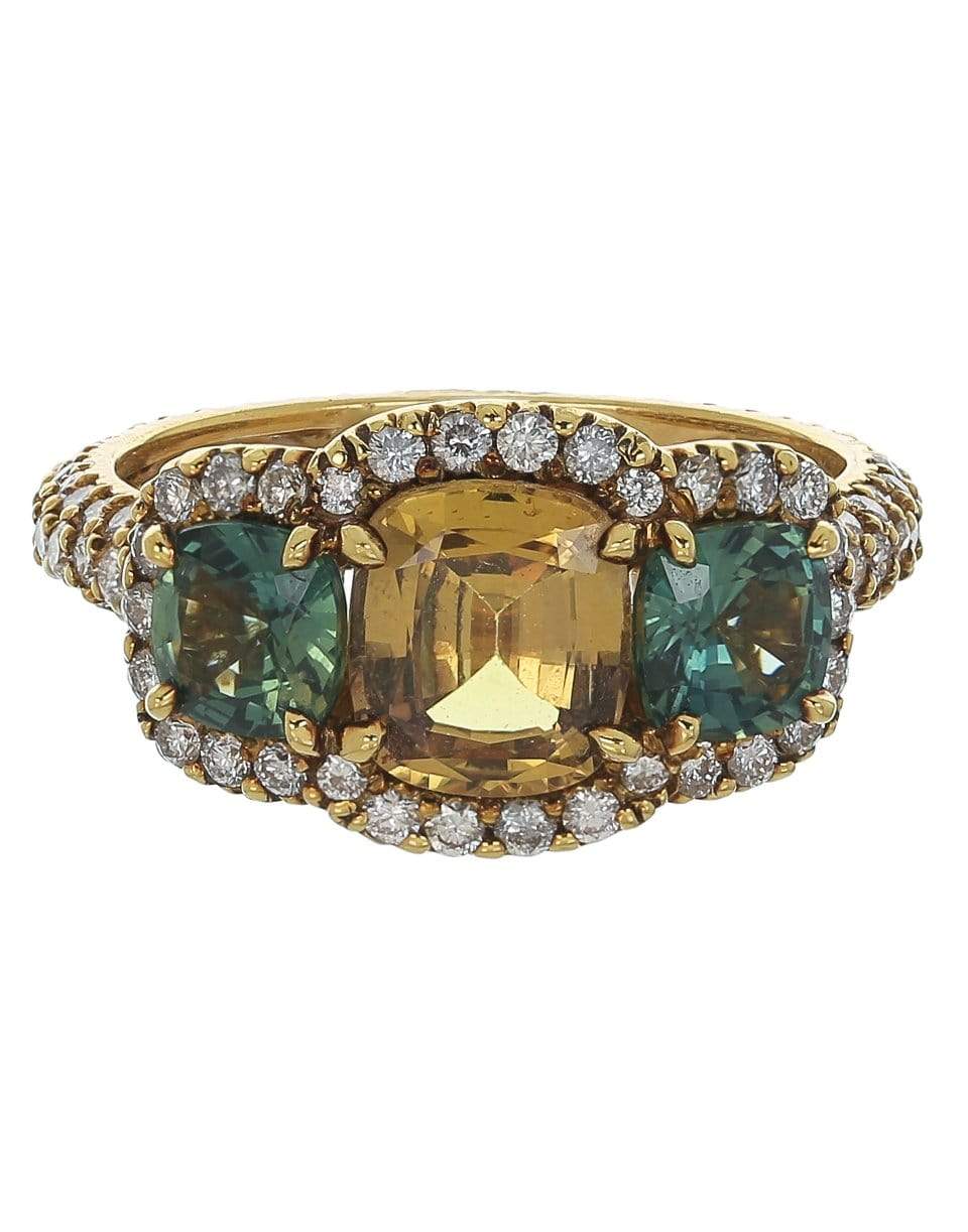 BAYCO-Sapphire and Diamond Ring-YELLOW GOLD