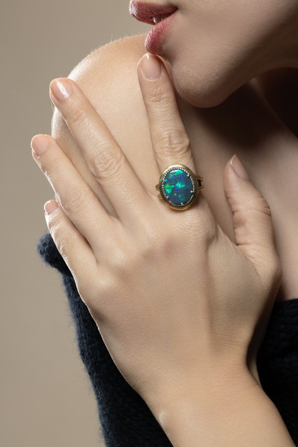 Black Opal RBC Ring-YELLOW GOLD-7.5-JEWELRYFINE JEWELRING-SYLVA & CIE