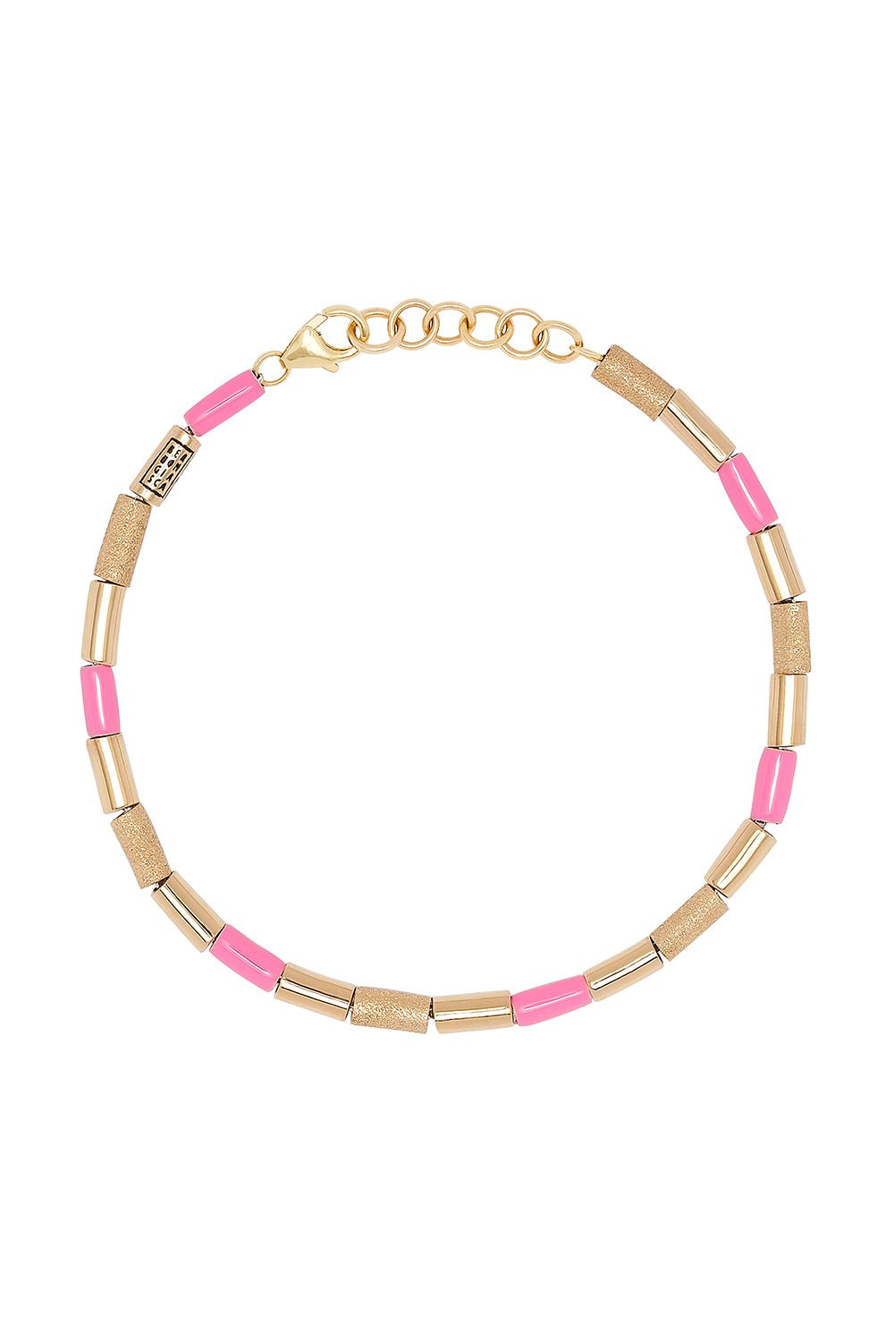 BEA BONGIASCA-Pink Tubini Bracelet-YELLOW GOLD