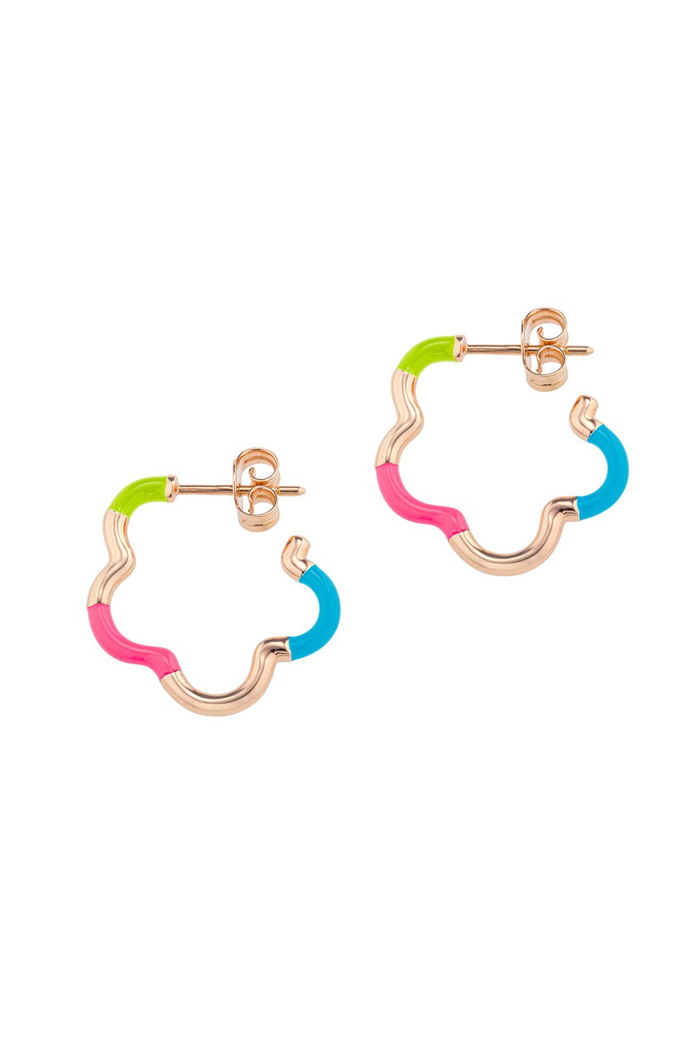 BEA BONGIASCA-B Multi Mini Hoop Earrings-YELLOW GOLD