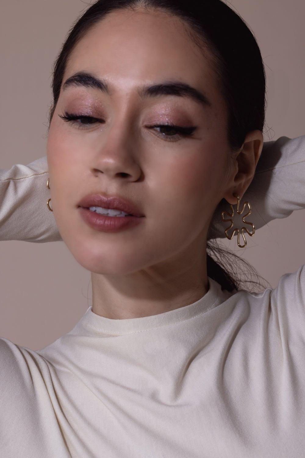 BEA BONGIASCA-Large Daisy Gold Earrings-YELLOW GOLD