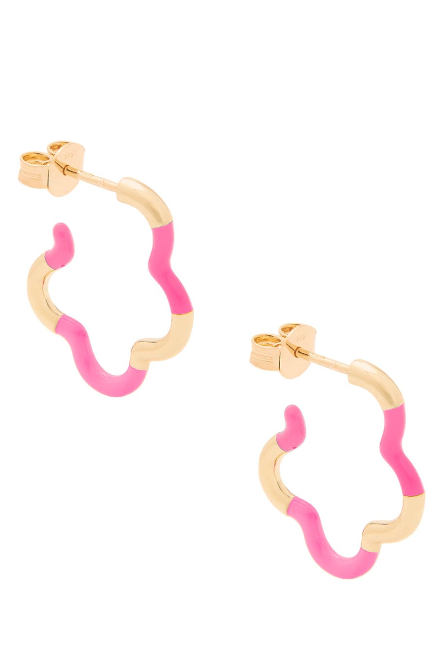 BEA BONGIASCA-Pink Gold B Mini Earrings-YELLOW GOLD