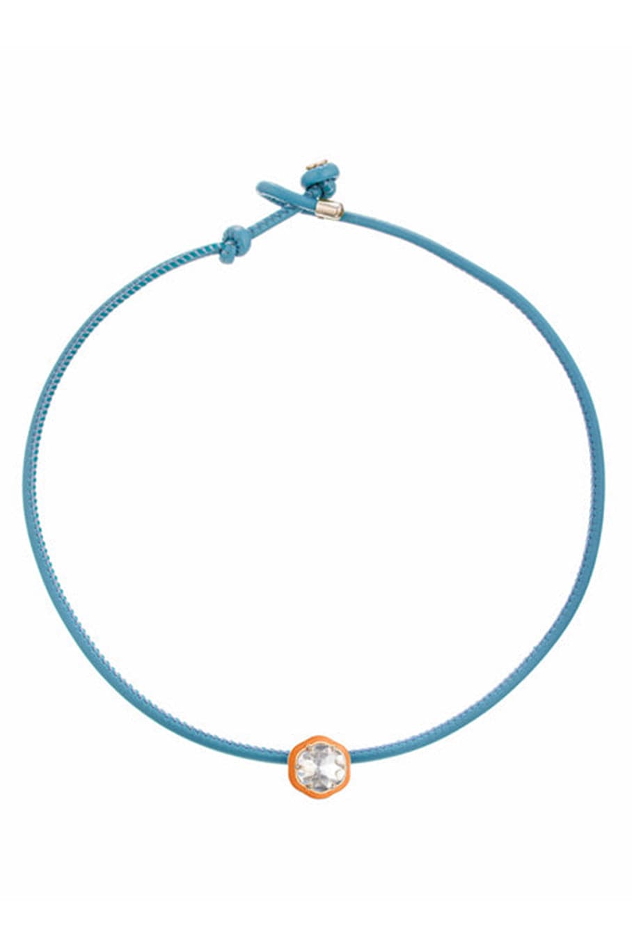 BEA BONGIASCA-Orange Enamel Rock Crystal Pop Choker-YELLOW GOLD