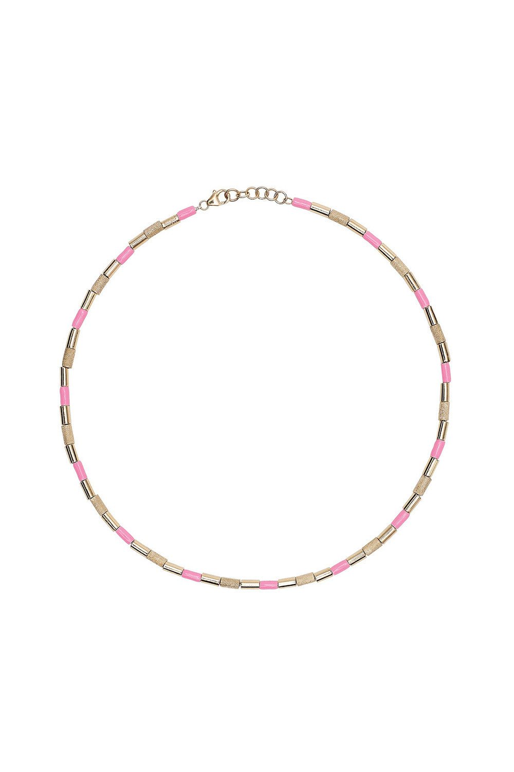 BEA BONGIASCA-Pink Tubini Necklace-YELLOW GOLD