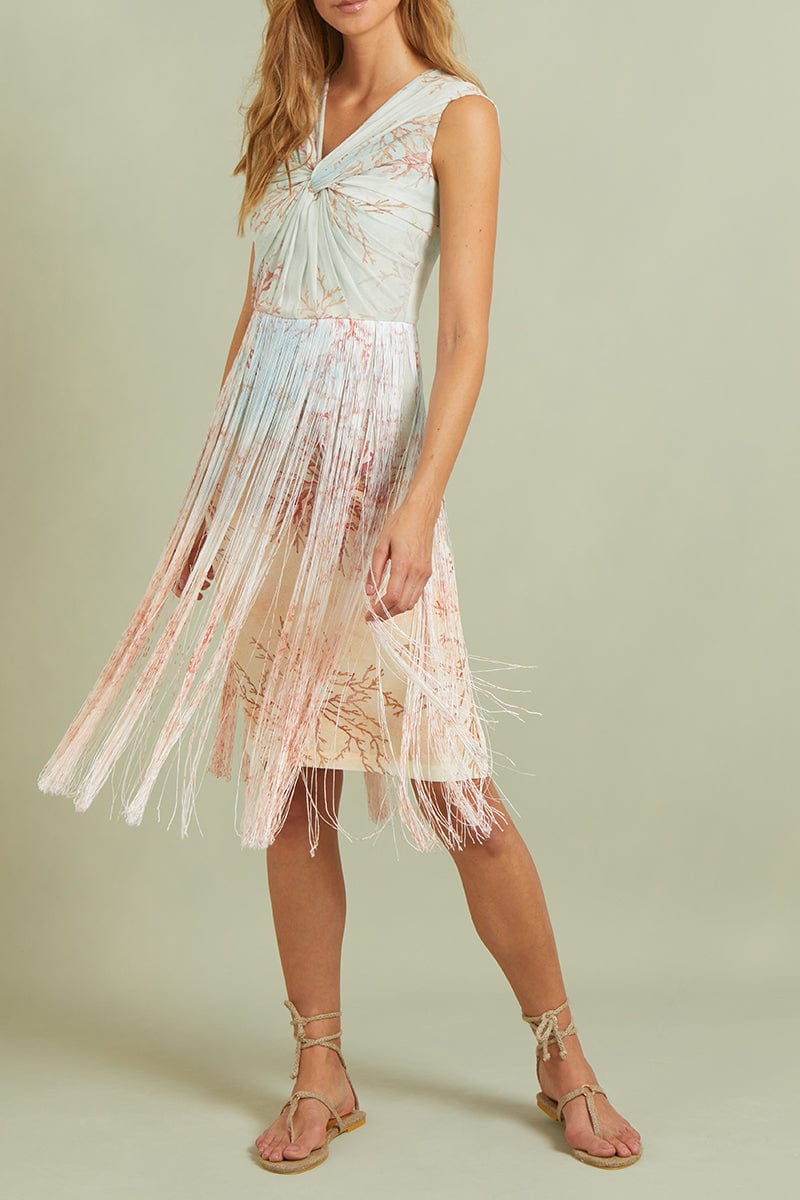 BEATRIZ CAMACHO-Amal Fringe Midi Dress-