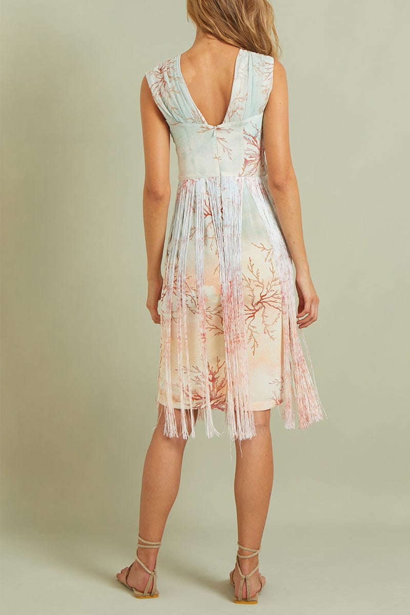 BEATRIZ CAMACHO-Amal Fringe Midi Dress-