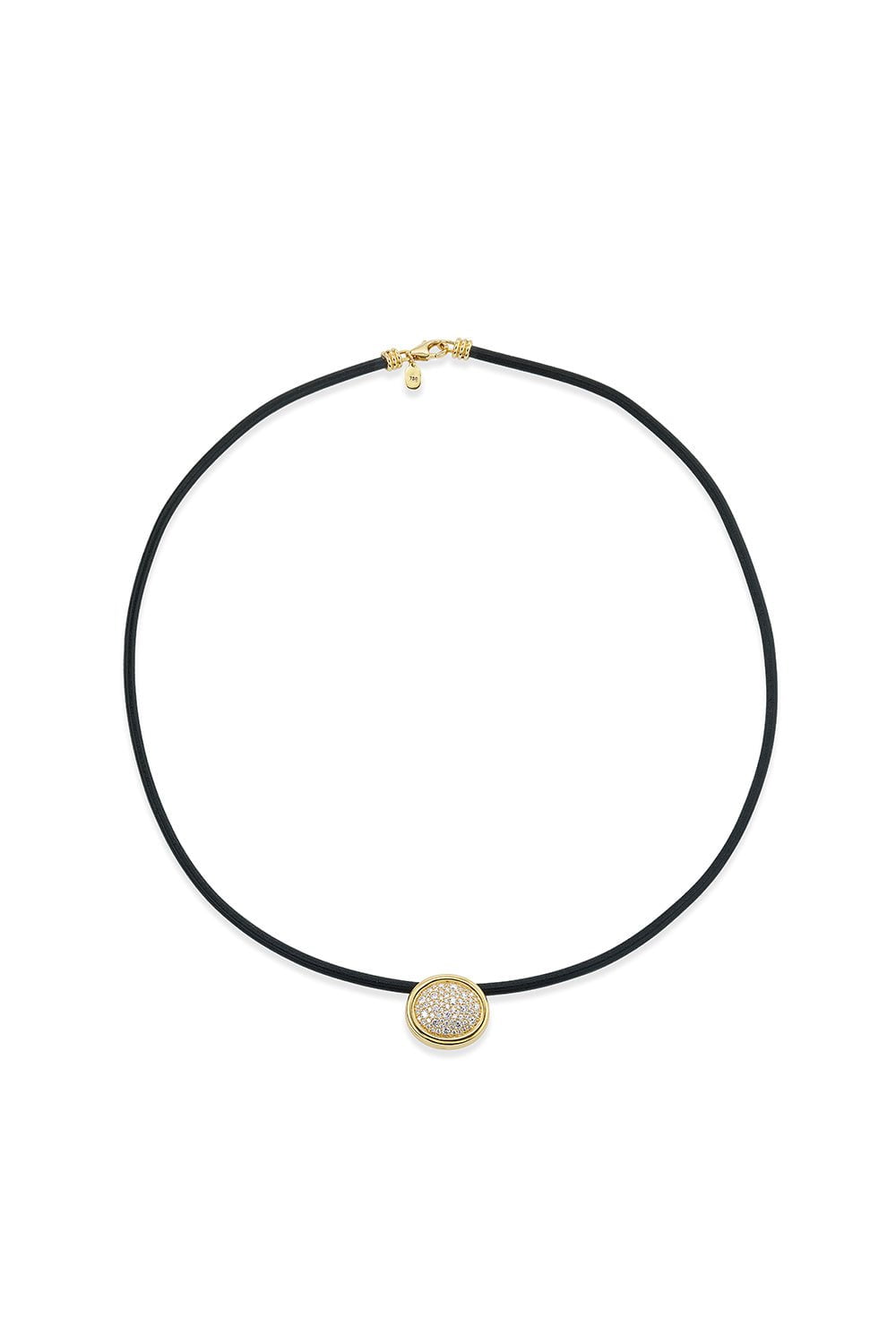 BECK JEWELS-Scuba Leather Choker Necklace-YELLOW GOLD