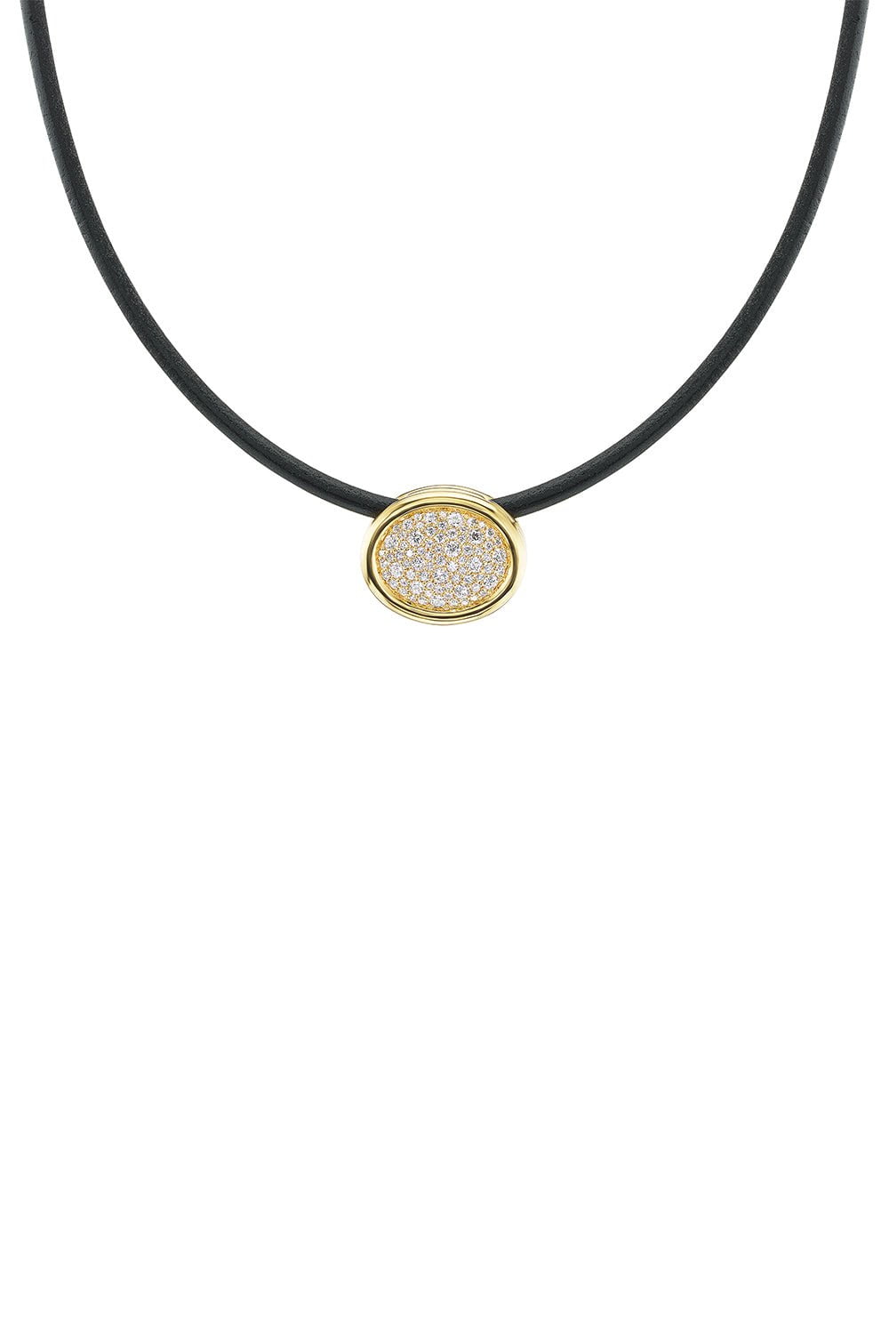 BECK JEWELS-Scuba Leather Choker Necklace-YELLOW GOLD