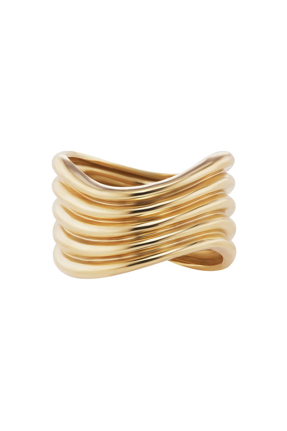 BECK JEWELS-La Ola Five Tiered Wave Ring-YELLOW GOLD