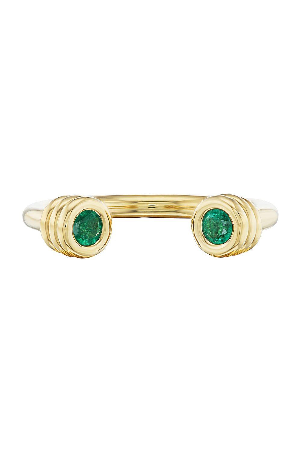 BECK JEWELS-Open Grotto Emerald Ring-YELLOW GOLD