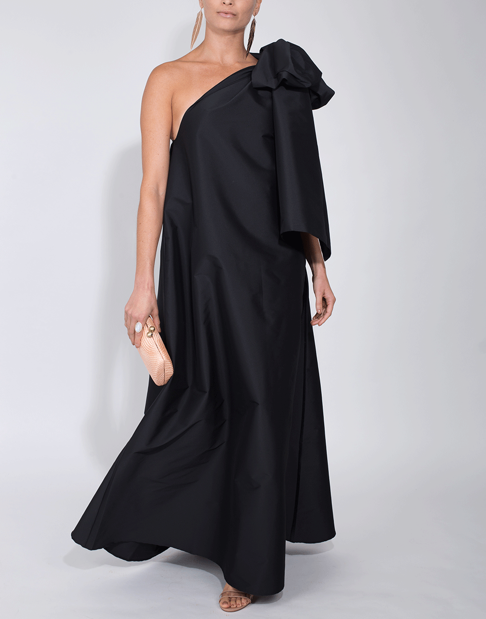 BERNADETTE-One Shoulder Taffeta Winnie Bow Dress-