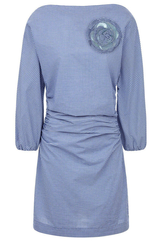 Ezra Brooch Dress-BLUE-34-CLOTHINGDRESSCOCKTAIL-BERNADETTE