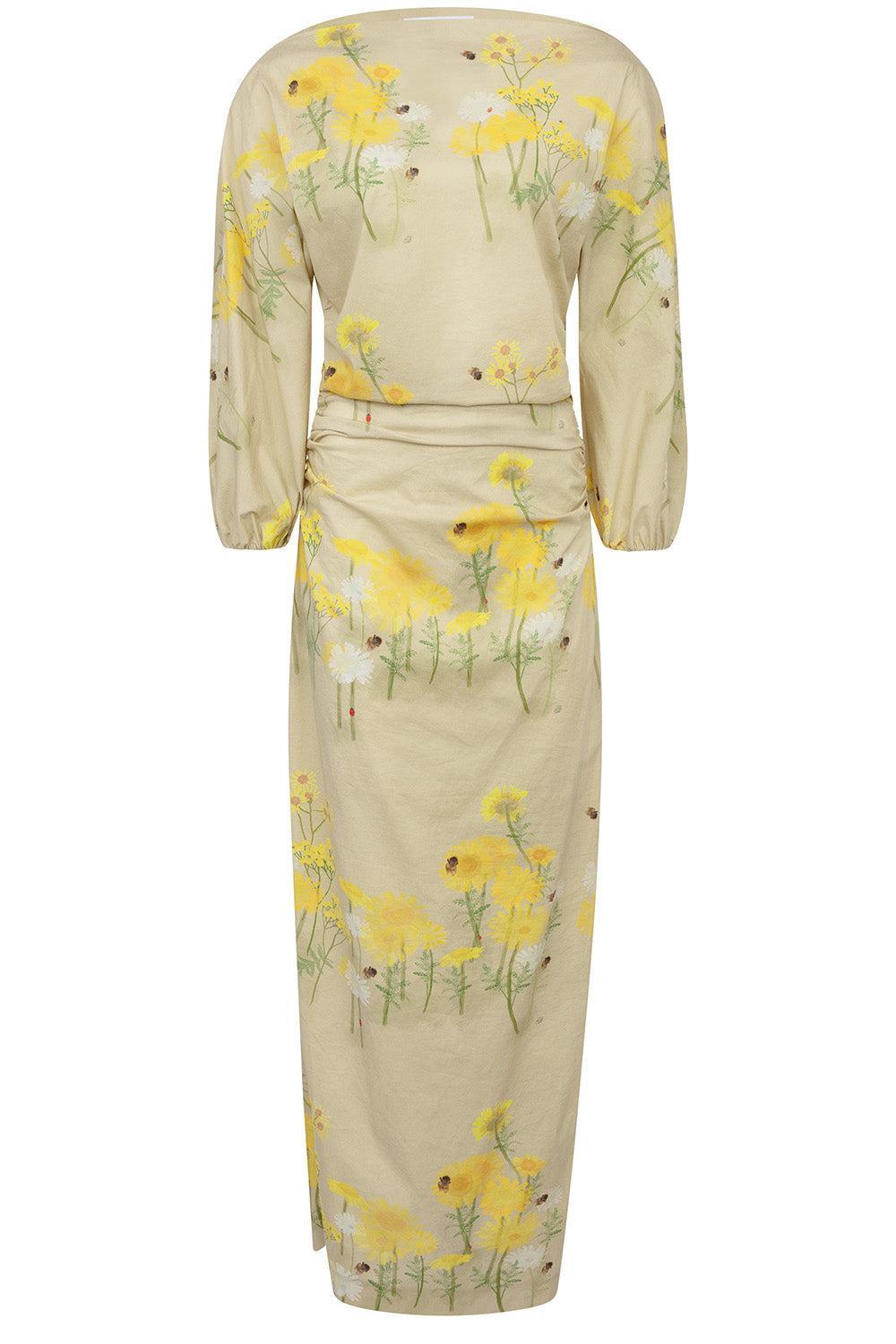Ezra Dress - Yellow Chamomille Sand-YELLOW-34-CLOTHINGDRESSCOCKTAIL-BERNADETTE