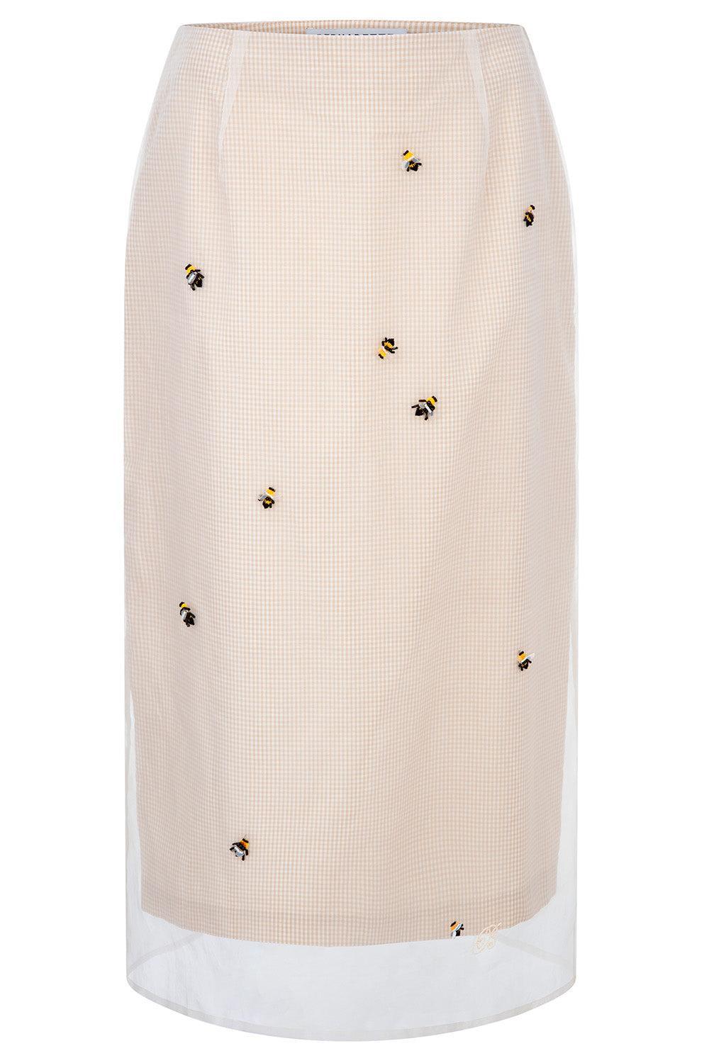 Roxanne Skirt - Bees-CREAM-34-CLOTHINGSKIRTMIDI-BERNADETTE