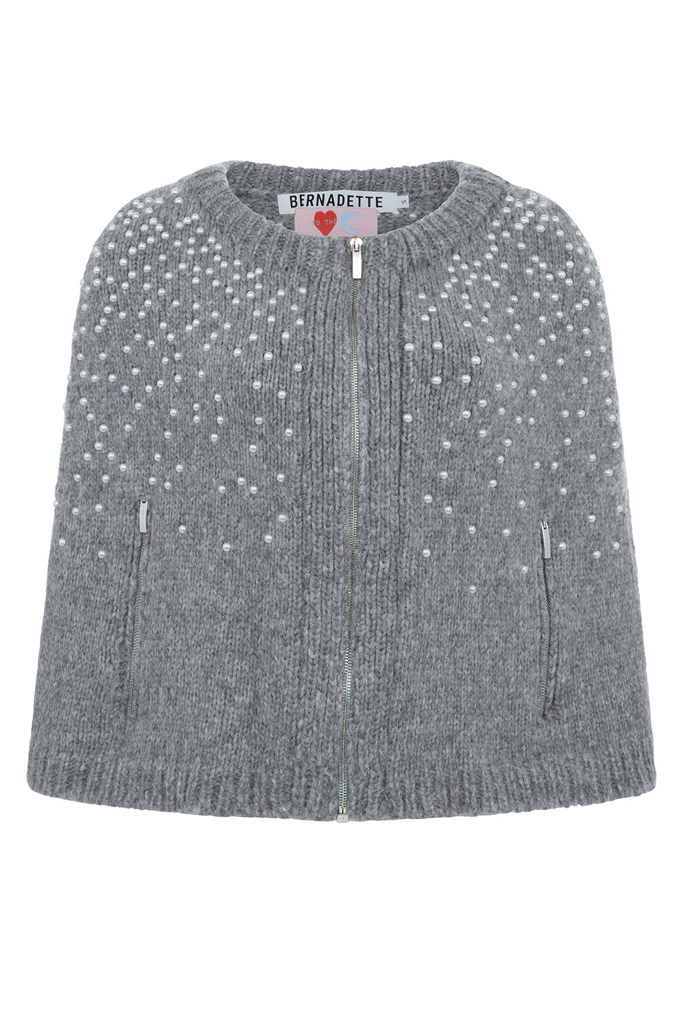 Lilou Stardust Cape-GREY MELANGE-XS-CLOTHINGTOPPONCHO-BERNADETTE