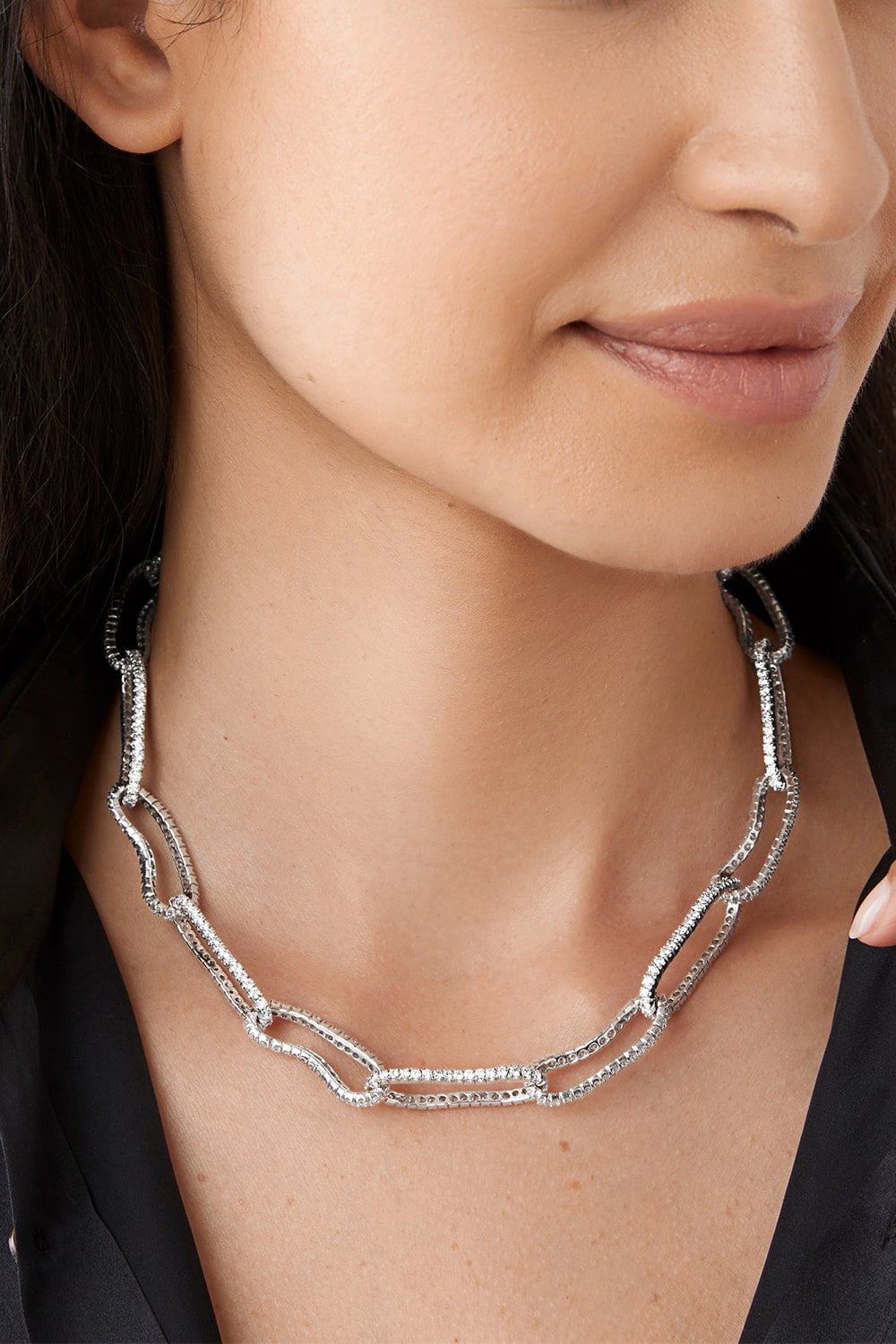 BERNARD JAMES JEWELRY-CRUSHED NECKLACE-WHITE GOLD