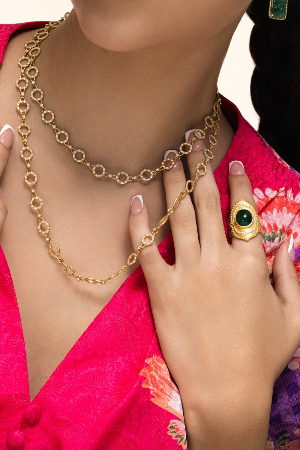 Diamond Round Link Chain Necklace-YELLOW GOLD-JEWELRYFINE JEWELNECKLACE O-COOMI