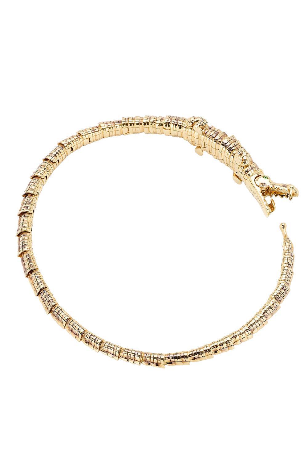 Thin Alligator Wrap Bracelet-YELLOW GOLD-7-JEWELRYFINE JEWELBRACELET O-BIBI VAN DER VELDEN