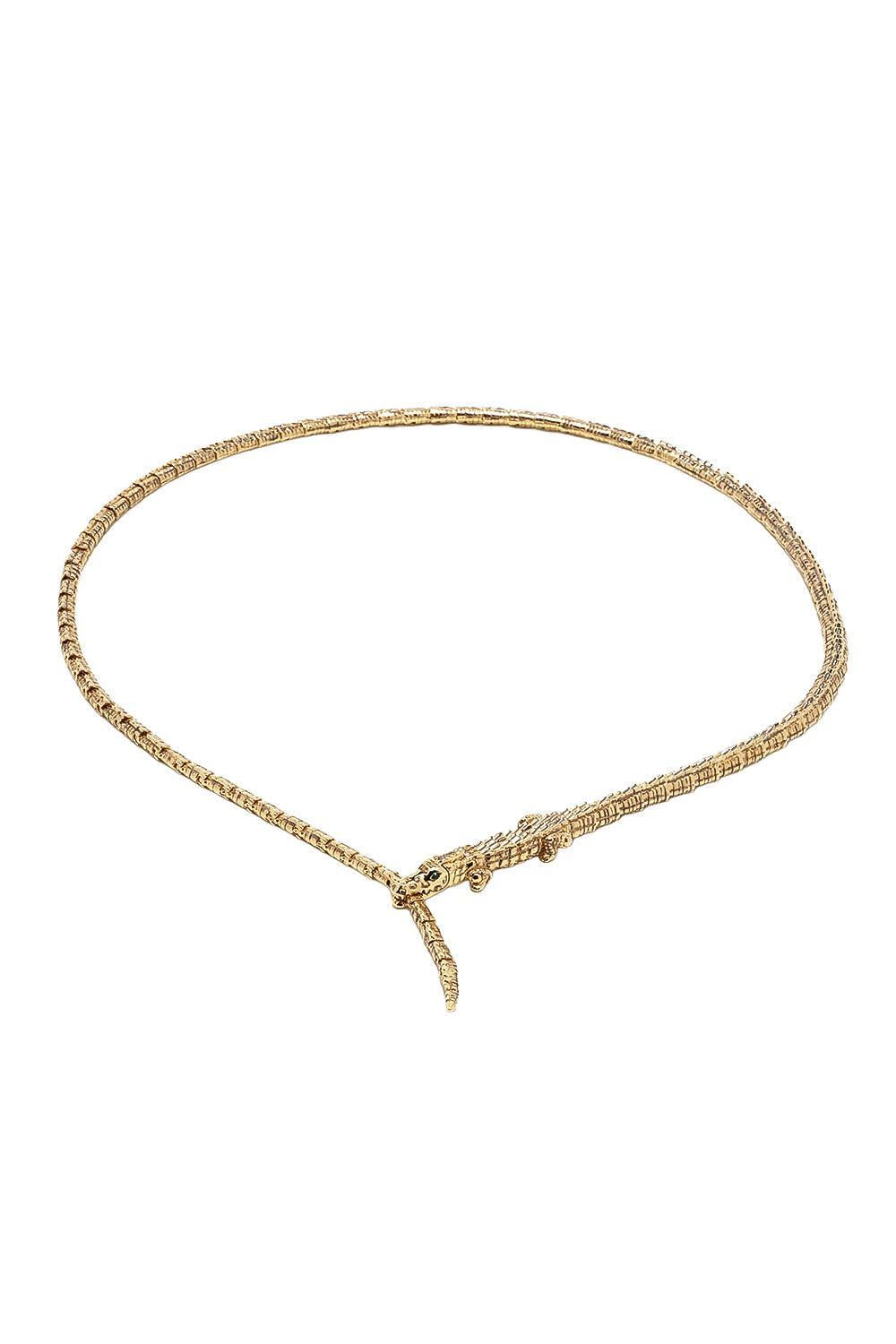 Thin alligator Wrap Necklace-YELLOW GOLD-17-JEWELRYFINE JEWELNECKLACE O-BIBI VAN DER VELDEN