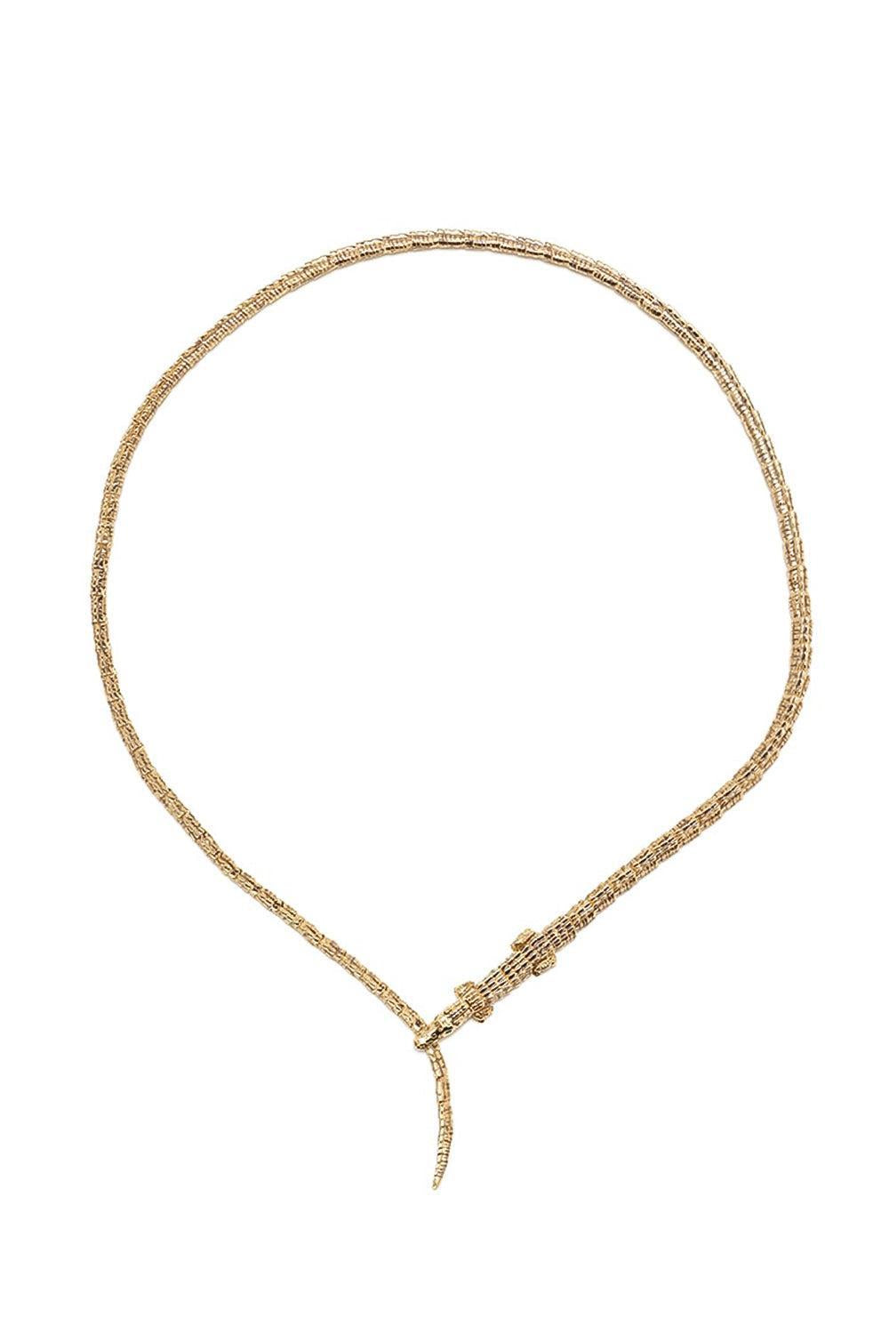 Thin alligator Wrap Necklace-YELLOW GOLD-17-JEWELRYFINE JEWELNECKLACE O-BIBI VAN DER VELDEN