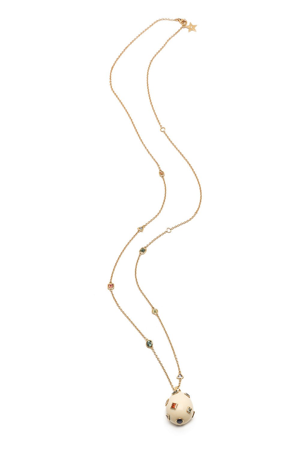 BIBI VAN DER VELDEN-Multi Sapphire Pop Art Necklace-YELLOW GOLD