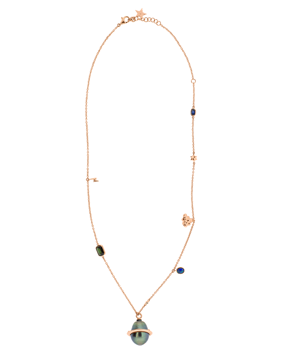 BIBI VAN DER VELDEN-Small Planet Necklace-YELLOW GOLD