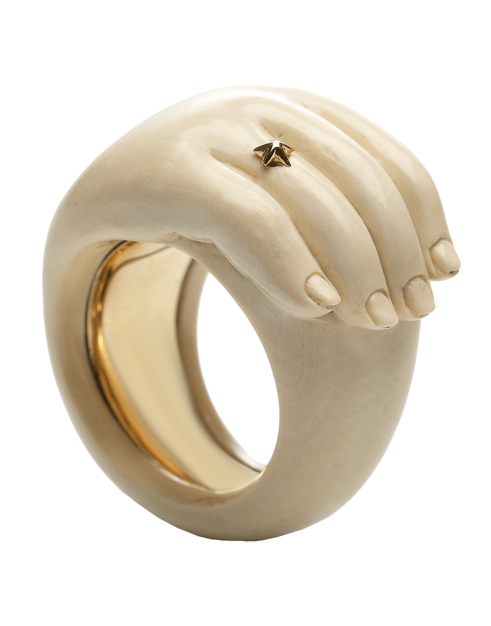 BIBI VAN DER VELDEN-Hand Wrap Ring-YELLOW GOLD