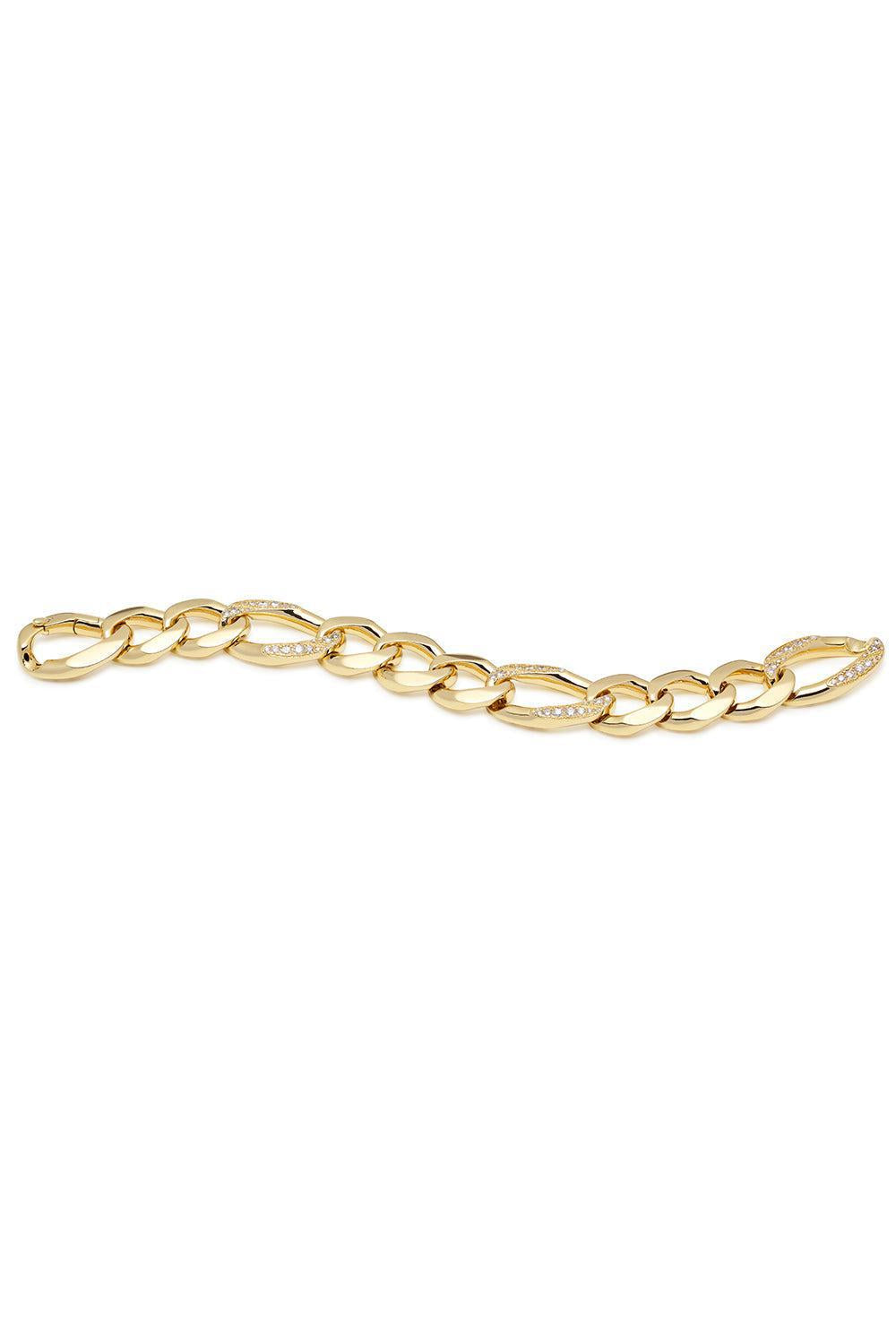 Three Diamond Link Bracelet-YELLOW GOLD-JEWELRYFINE JEWELBRACELET O-BIZZOTTO