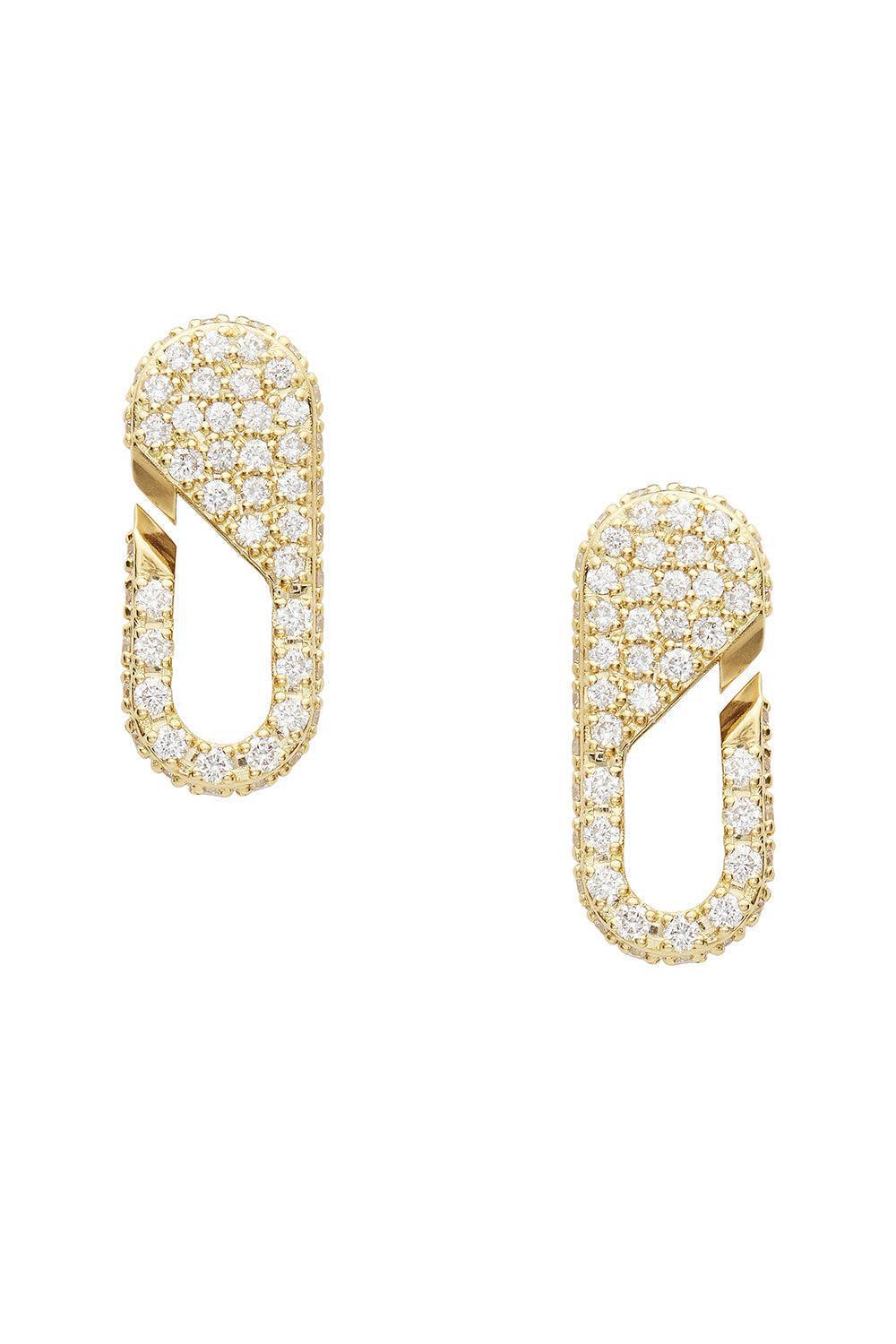 Full Diamond Link Earrings-YELLOW GOLD-JEWELRYFINE JEWELEARRING-BIZZOTTO
