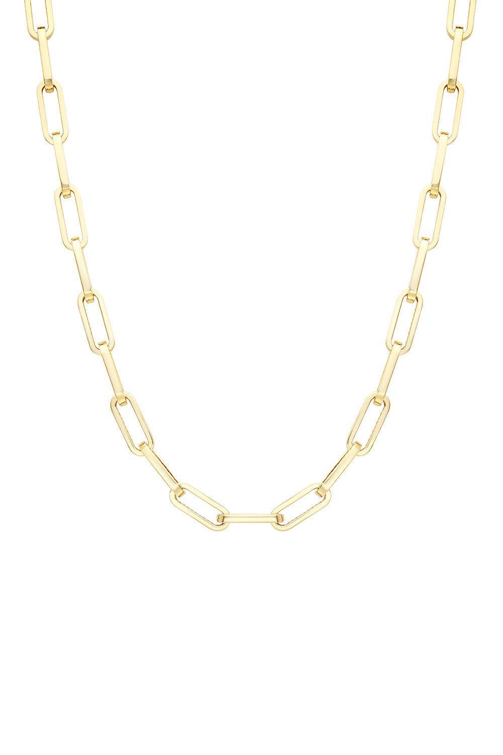 Medium Link Paperclip Necklace-YELLOW GOLD-JEWELRYFINE JEWELNECKLACE O-BIZZOTTO
