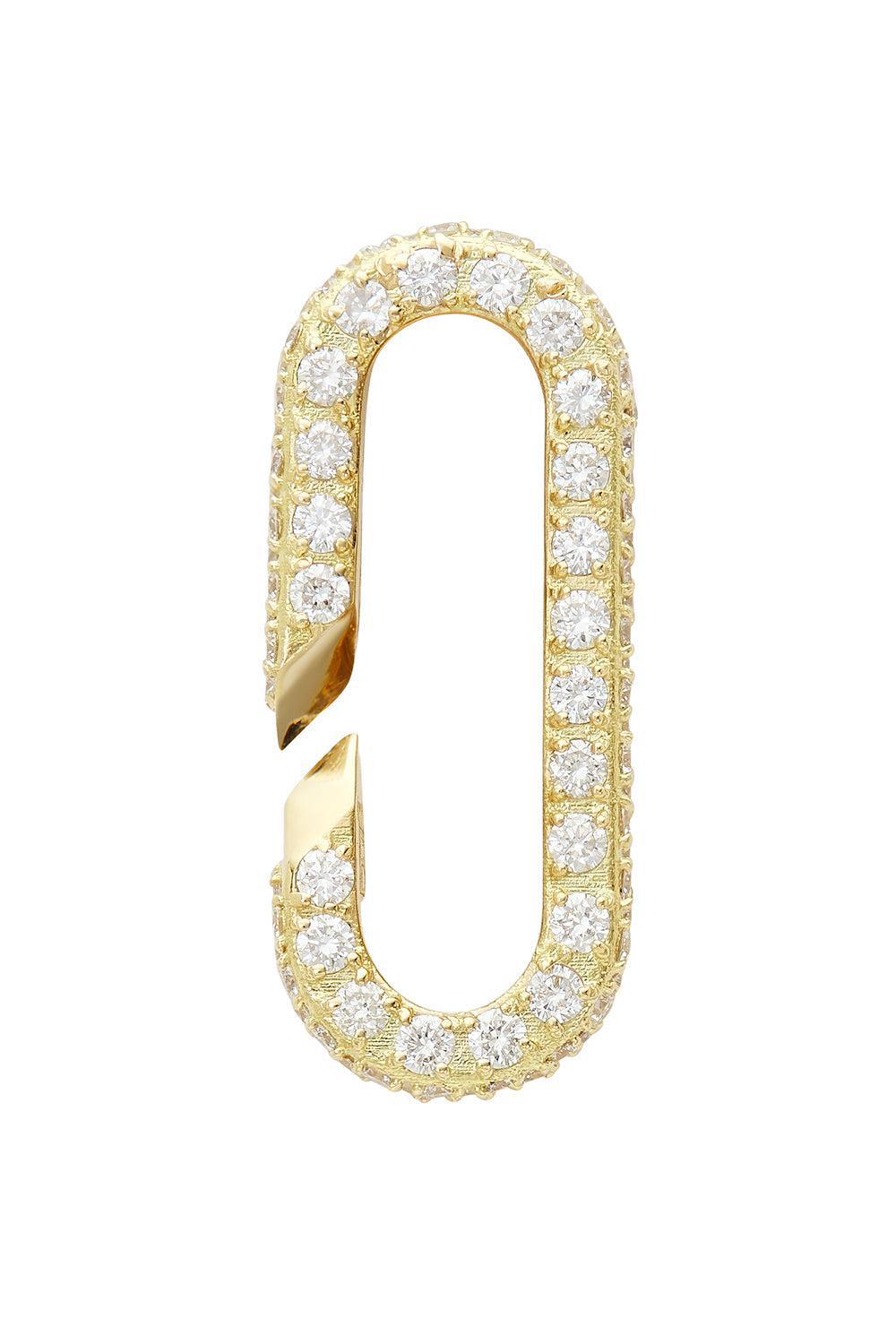 Diamond Open Link Paperclip Pendant-YELLOW GOLD-JEWELRYFINE JEWELPENDANT-BIZZOTTO