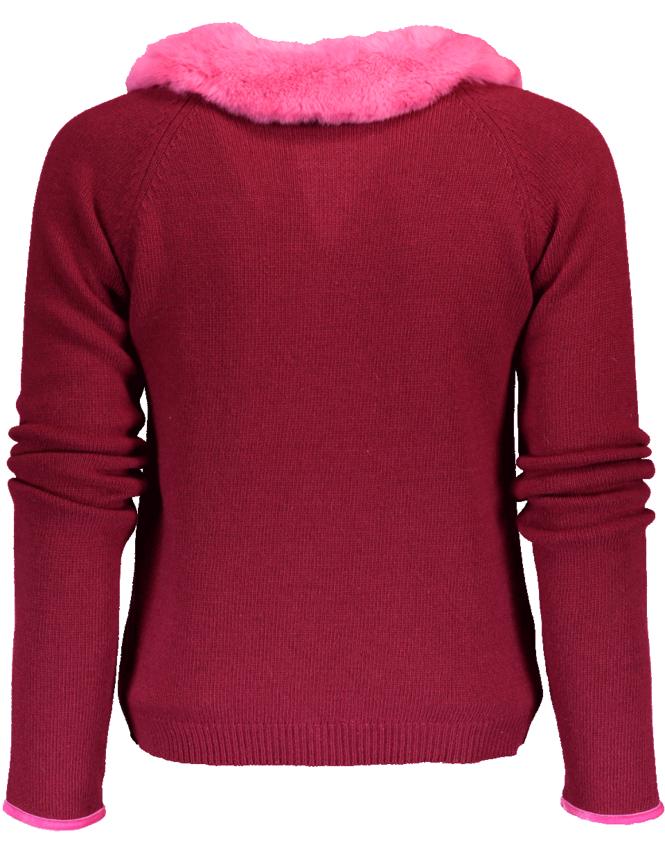 BLUGIRL-Cardigan With Fur Collar-