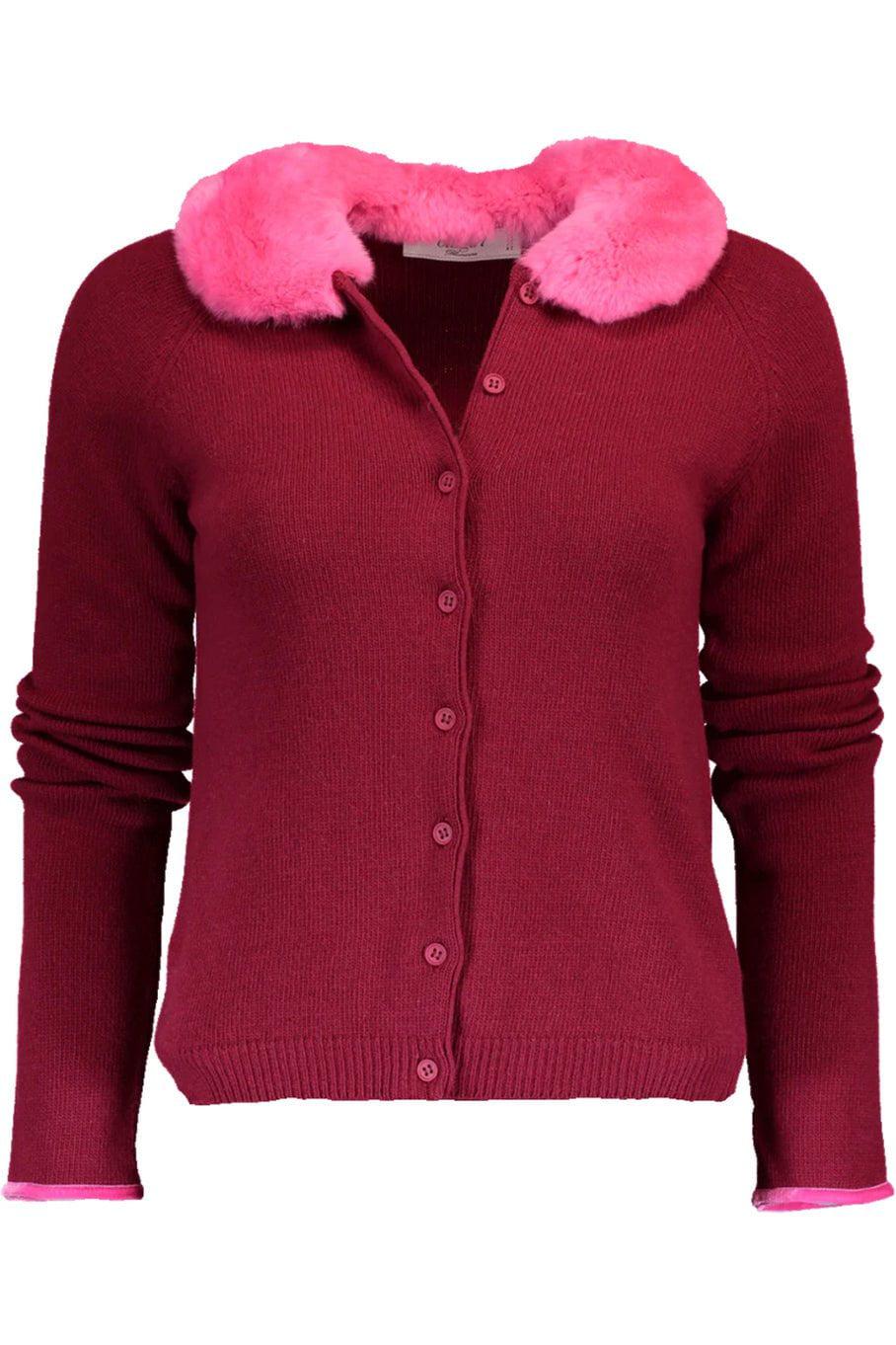 BLUGIRL-Cardigan With Fur Collar-