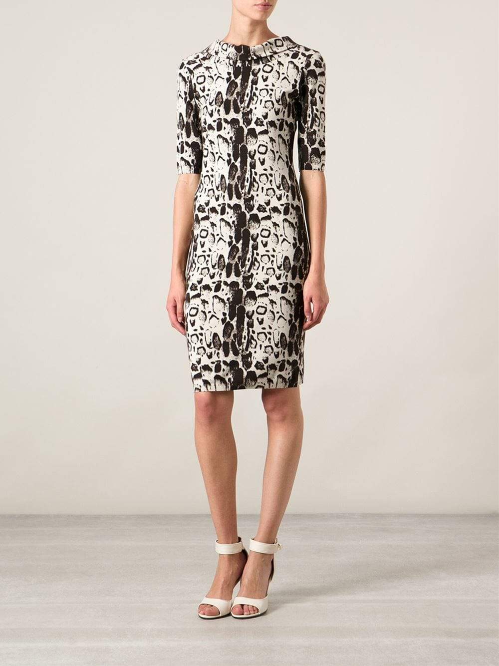 BLUMARINE-Slim Stretch Printed Dress-