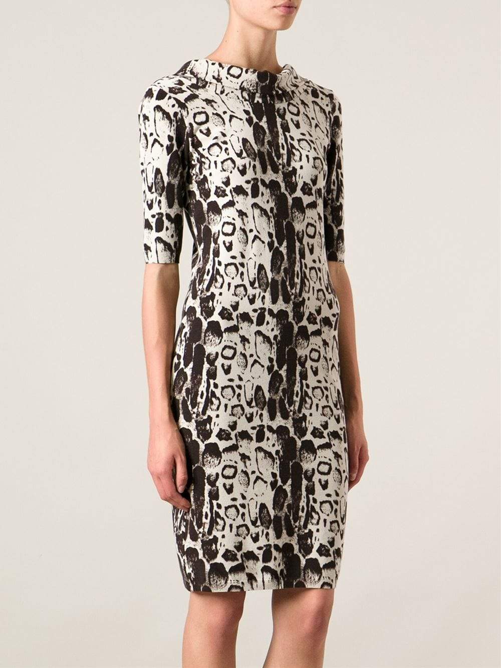 BLUMARINE-Slim Stretch Printed Dress-