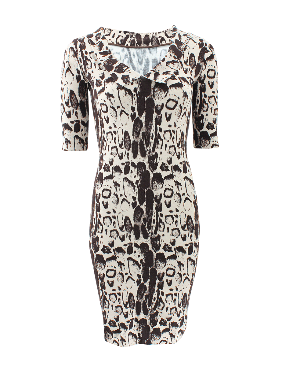 BLUMARINE-Slim Stretch Printed Dress-