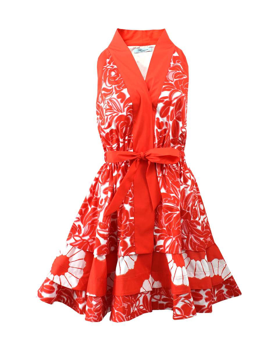 BLUMARINE-Drawstring Waist Print Dress-